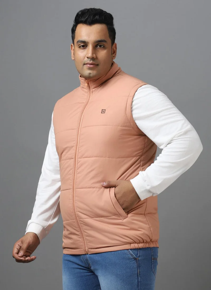 Urbano Fashion  Urbano Plus Men's Pink Sleeveless Zippered Puffer Jacket for Men | Best Price UAE